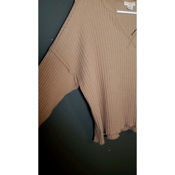 Billabong Essentials 'So Easy' Ribbed Top Size Medium Light Brown Long Sleeve - Picture 8 of 9